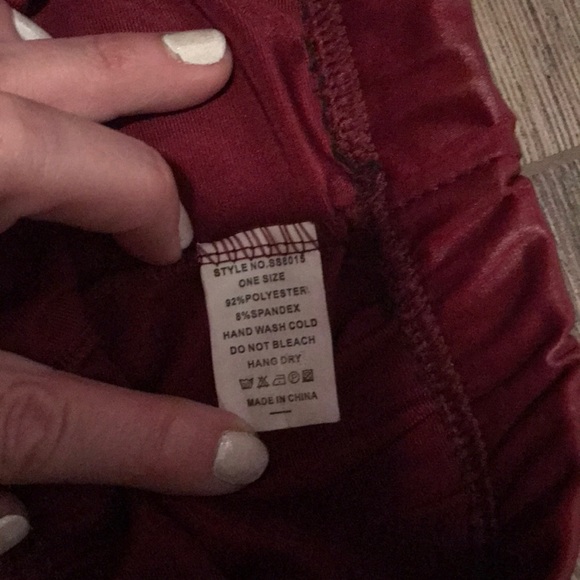 Burgundy Polyester/Spandex Pants - Picture 3 of 3